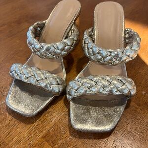 Sincerely, Jules Elegant Silver Braided Women's shoes